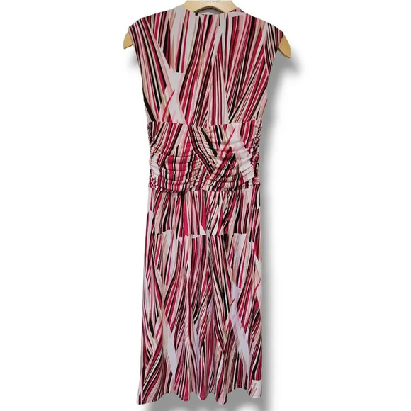 Max and Cleo women's multicolor ruched waist sleeveless midi dress  - xs - Picture 3 of 11